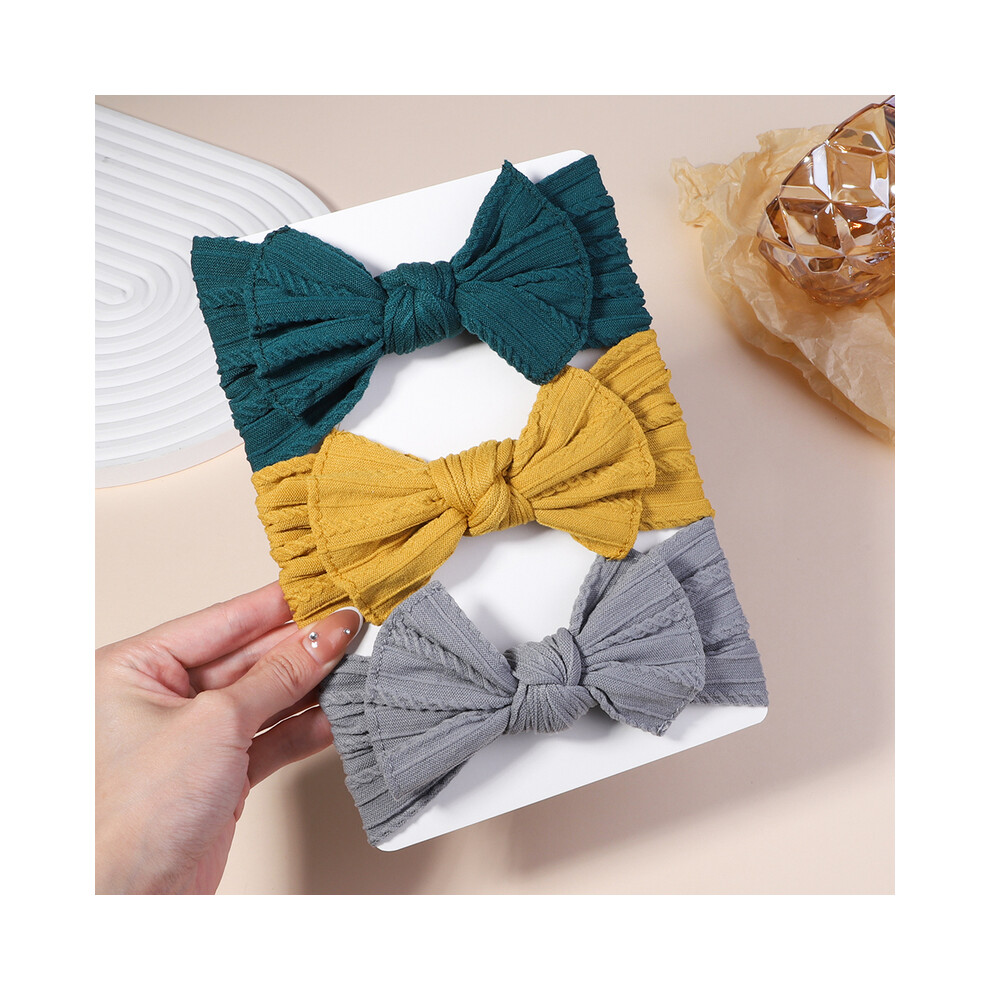 (2707-1) 3Pcs/Lot Cable Knit Baby Headbands For Children Elastic Baby Girls Turban Kids Hair Bands Newborn Headwrap Baby Hair Accessories