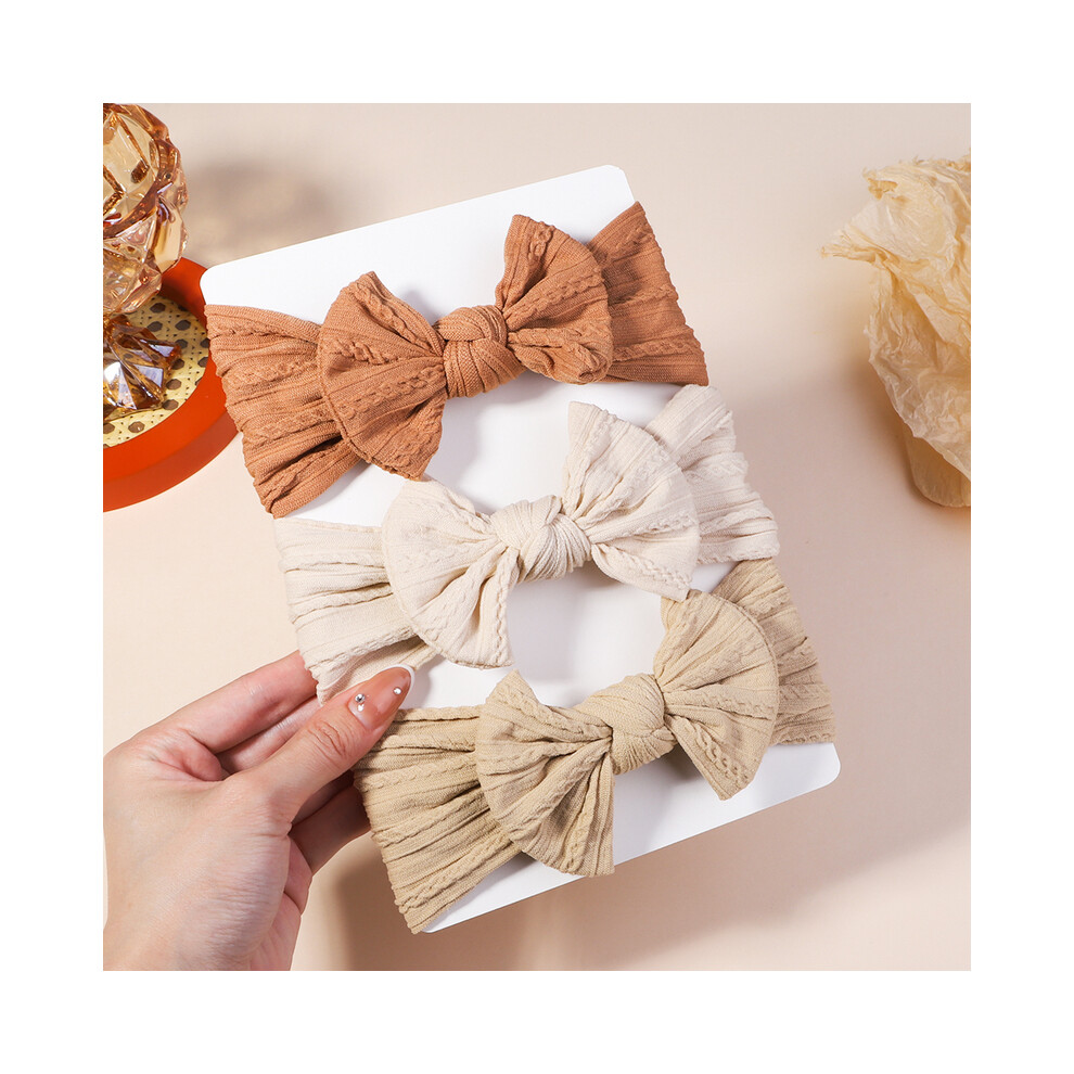 Maxpower (2711-4) 3Pcs/Lot Cable Knit Baby Headbands For Children Elastic Baby Girls Turban Kids Hair Bands Newborn Headwrap Baby Hair Accessories