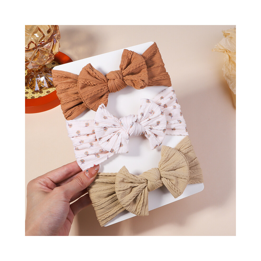 Maxpower (2711-5) 3Pcs/Lot Cable Knit Baby Headbands For Children Elastic Baby Girls Turban Kids Hair Bands Newborn Headwrap Baby Hair Accessories