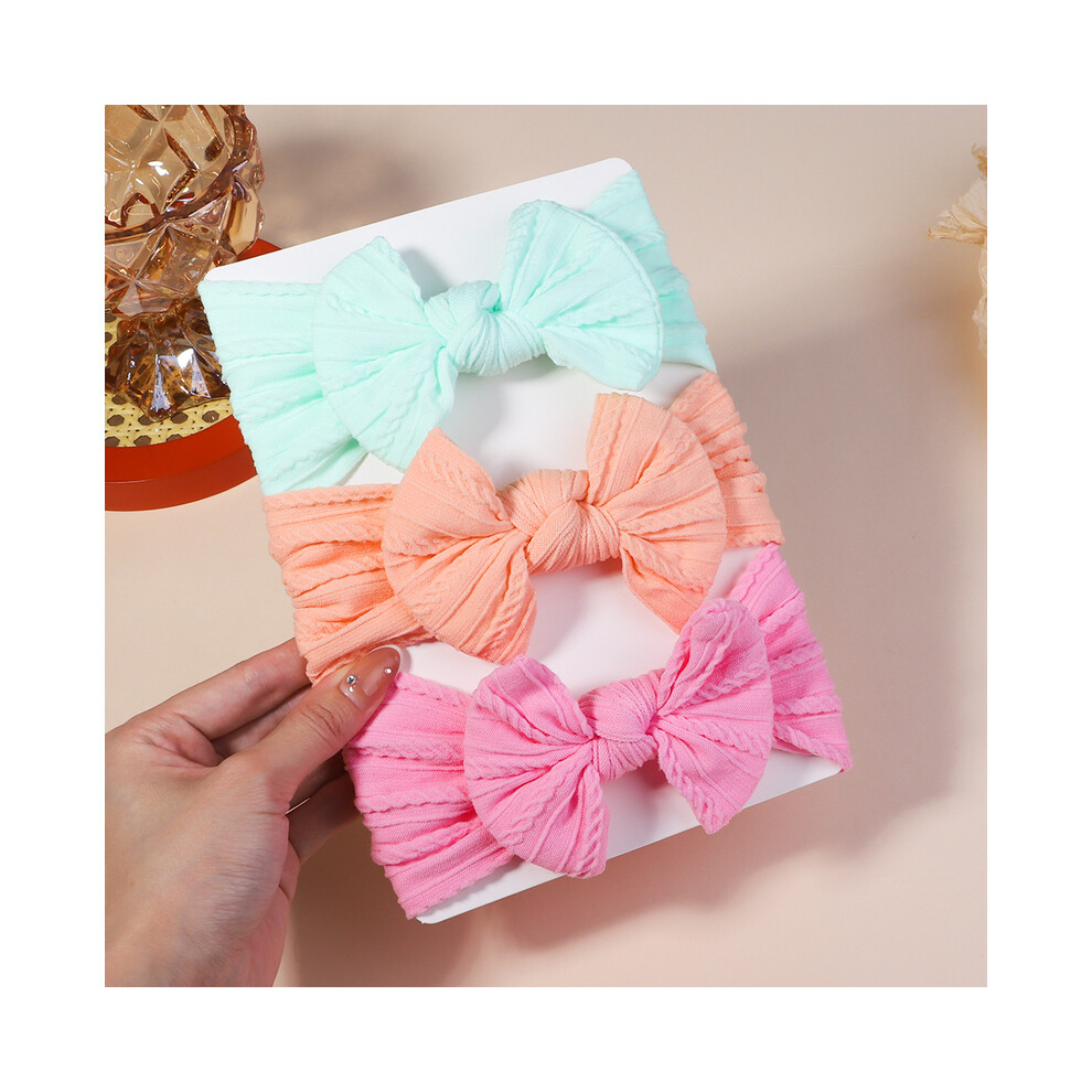 Maxpower (2711-9) 3Pcs/Lot Cable Knit Baby Headbands For Children Elastic Baby Girls Turban Kids Hair Bands Newborn Headwrap Baby Hair Accessories
