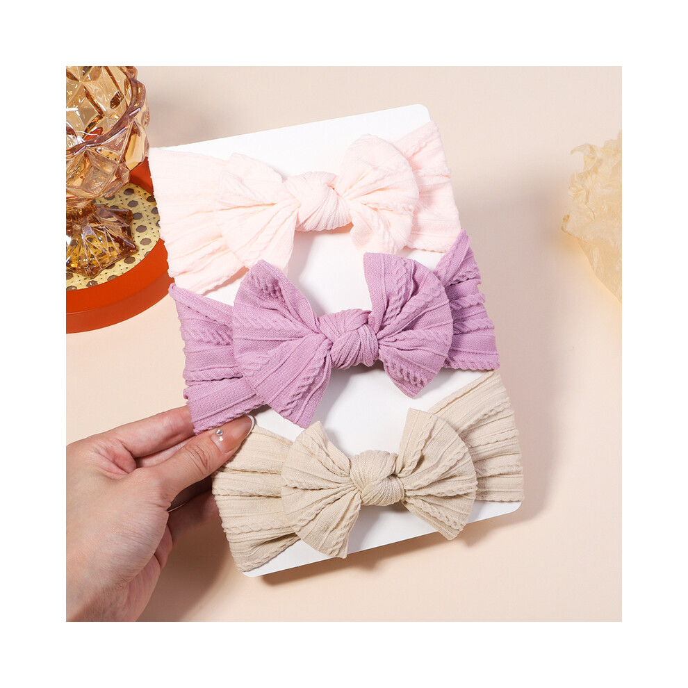 Maxpower (2711-8) 3Pcs/Lot Cable Knit Baby Headbands For Children Elastic Baby Girls Turban Kids Hair Bands Newborn Headwrap Baby Hair Accessories