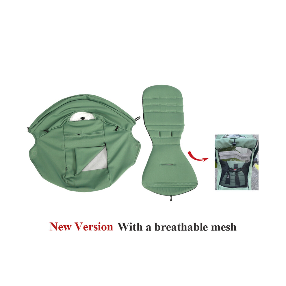 Maxpower (Green) 175 Stroller Hood&Seat Liner For Babyzen Yoyo Canopy Cover Cushion Fit Yoyo2/Yoya Pram Sunshade 1:1 Fabric Stroller Accessories