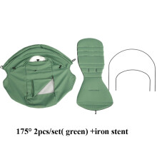 (green and iron stent) 175 Stroller Hood&Seat Liner For Babyzen Yoyo Canopy Cover Cushion Fit YOYO2/YOYA Pram Sunshade 1:1 Fabric Stroller Accessories