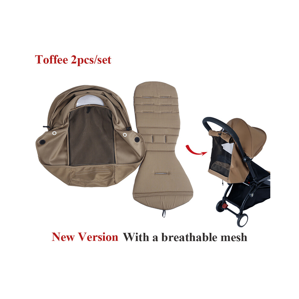 Maxpower (New Toffee) 175 Stroller Hood&Seat Liner For Babyzen Yoyo Canopy Cover Cushion Fit Yoyo2/Yoya Pram Sunshade 1:1 Fabric Stroller Accessories
