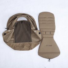 (2pcs toffee) 175 Sunshade &Seat Cushion for Yoyo/Yoyo2/Yoya 2Pcs/Set Hood &Mattress with Stroge Bag Breathable Mesh Stroller Accessories