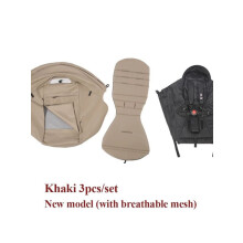 (3pcs Khaki) 175 Sunshade &Seat Cushion for Yoyo/Yoyo2/Yoya 2Pcs/Set Hood &Mattress with Stroge Bag Breathable Mesh Stroller Accessories