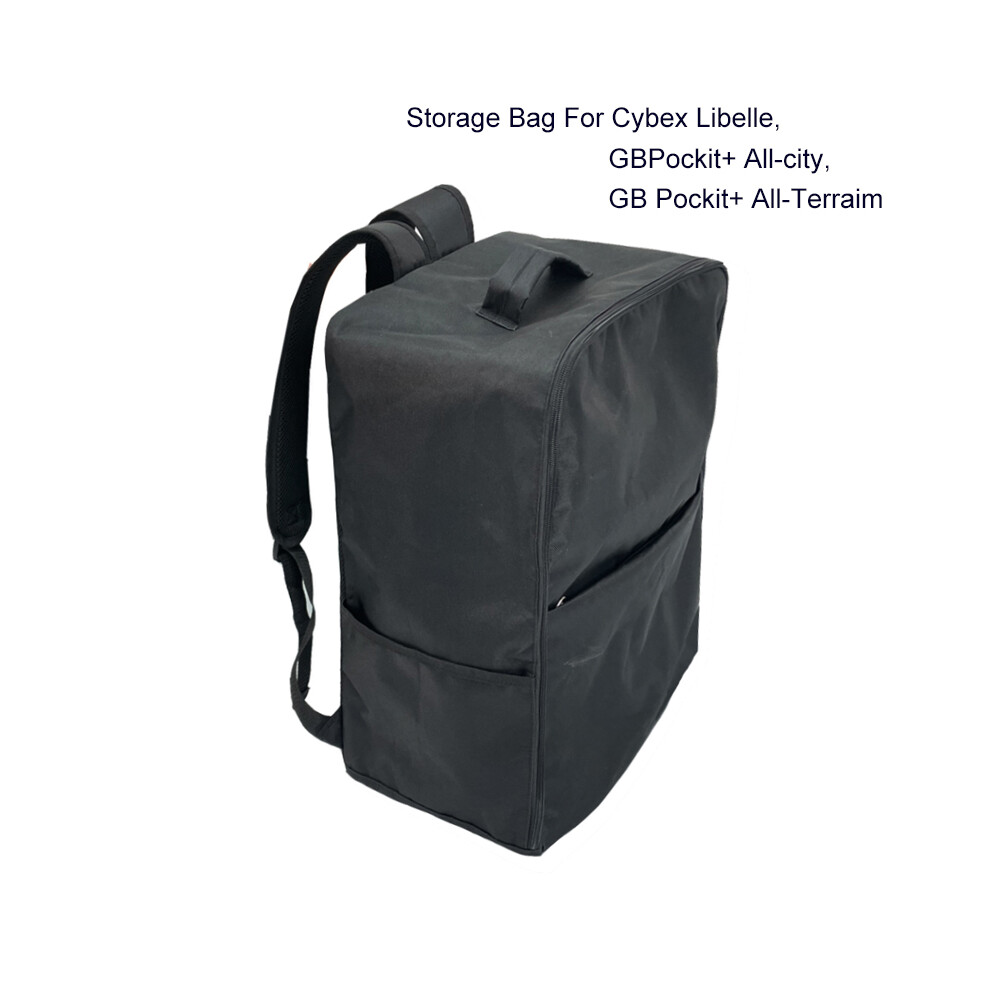 (Black) Baby Stroller Accessories Travel Bag Knapsack Buggy Storage Bag Compatible With Cybex Libelle, Goodbaby Pockit+ All-City Black Maxpower