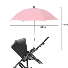 (Pink-85cm) UV Protection Baby Stroller Umbrella With Clamp Universal Sunscree Rainproof Stroller Cover Umbrella Baby Stroller Accessories