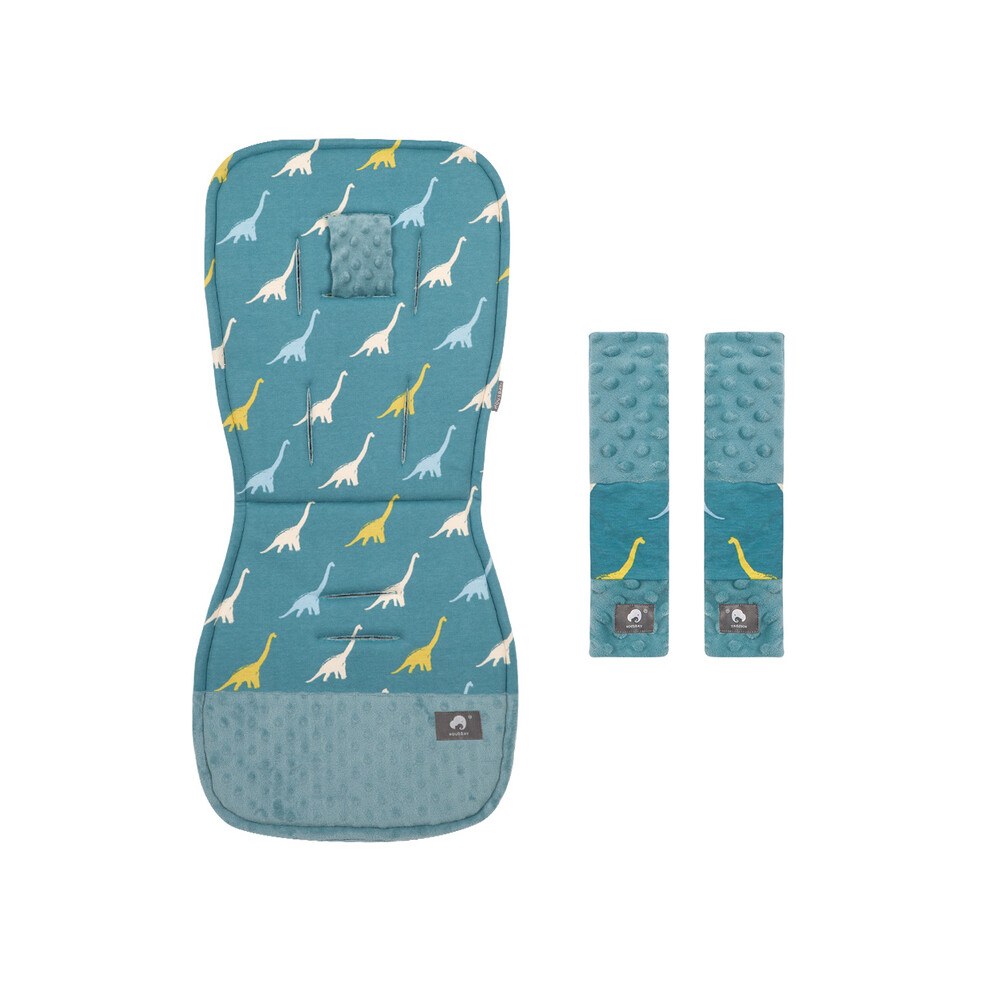Maxpower (Dinosaur) Stroller Cushion & Seat Belt Cover 2Pcs/Set Universal Baby Pram Seat Pad Soft Kids Pushchair Car Mat Stroller Accessories