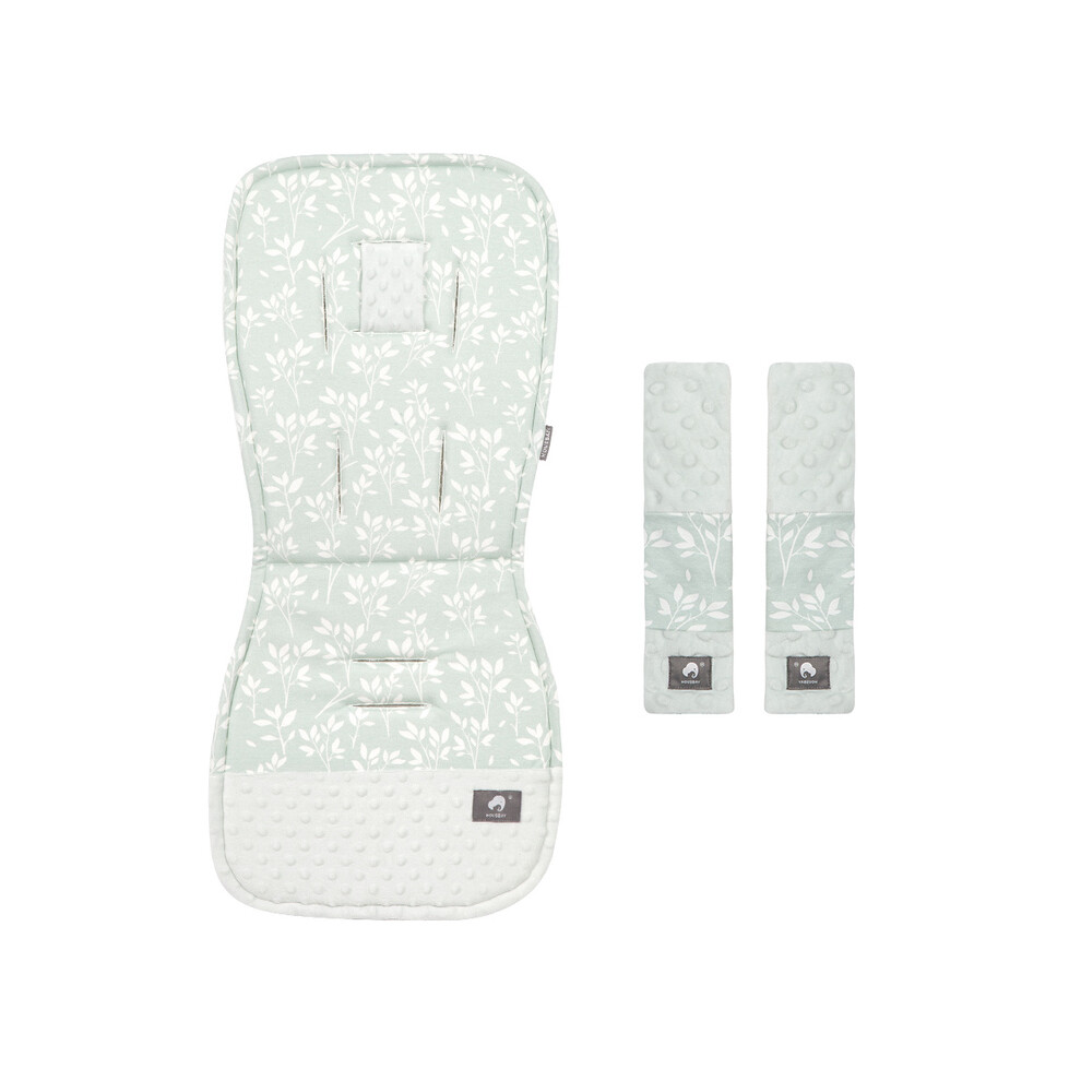 Maxpower (Grass) Stroller Cushion & Seat Belt Cover 2Pcs/Set Universal Baby Pram Seat Pad Soft Kids Pushchair Car Mat Stroller Accessories