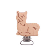 (A) 5Pcs/Lot New Arrival Lovely Wooden Pacifier Clip Natural Beech Wood Accessories for Baby Handmade Dummy Clips Pacifier Chain