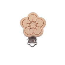 (E) 5Pcs/Lot New Arrival Lovely Wooden Pacifier Clip Natural Beech Wood Accessories for Baby Handmade Dummy Clips Pacifier Chain