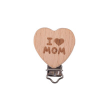 (D) 5Pcs/Lot New Arrival Lovely Wooden Pacifier Clip Natural Beech Wood Accessories for Baby Handmade Dummy Clips Pacifier Chain
