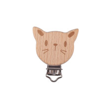 (F) 5Pcs/Lot New Arrival Lovely Wooden Pacifier Clip Natural Beech Wood Accessories for Baby Handmade Dummy Clips Pacifier Chain