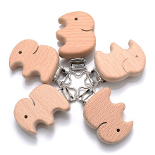 (FF) 5Pcs/Lot New Arrival Lovely Wooden Pacifier Clip Natural Beech Wood Accessories for Baby Handmade Dummy Clips Pacifier Chain