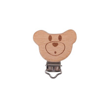 (J) 5Pcs/Lot New Arrival Lovely Wooden Pacifier Clip Natural Beech Wood Accessories for Baby Handmade Dummy Clips Pacifier Chain