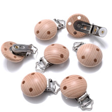 (II) 5Pcs/Lot New Arrival Lovely Wooden Pacifier Clip Natural Beech Wood Accessories for Baby Handmade Dummy Clips Pacifier Chain