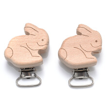 (R) 5Pcs/Lot New Arrival Lovely Wooden Pacifier Clip Natural Beech Wood Accessories for Baby Handmade Dummy Clips Pacifier Chain