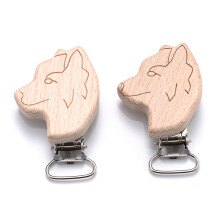 (W) 5Pcs/Lot New Arrival Lovely Wooden Pacifier Clip Natural Beech Wood Accessories for Baby Handmade Dummy Clips Pacifier Chain