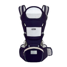 (Cotton Dark Blue) Baby Carrier Ergonomic Infant Multifunctional Waist Stool Newborn To Toddler Multi-use Before and After Kangaroo Bag Accessories