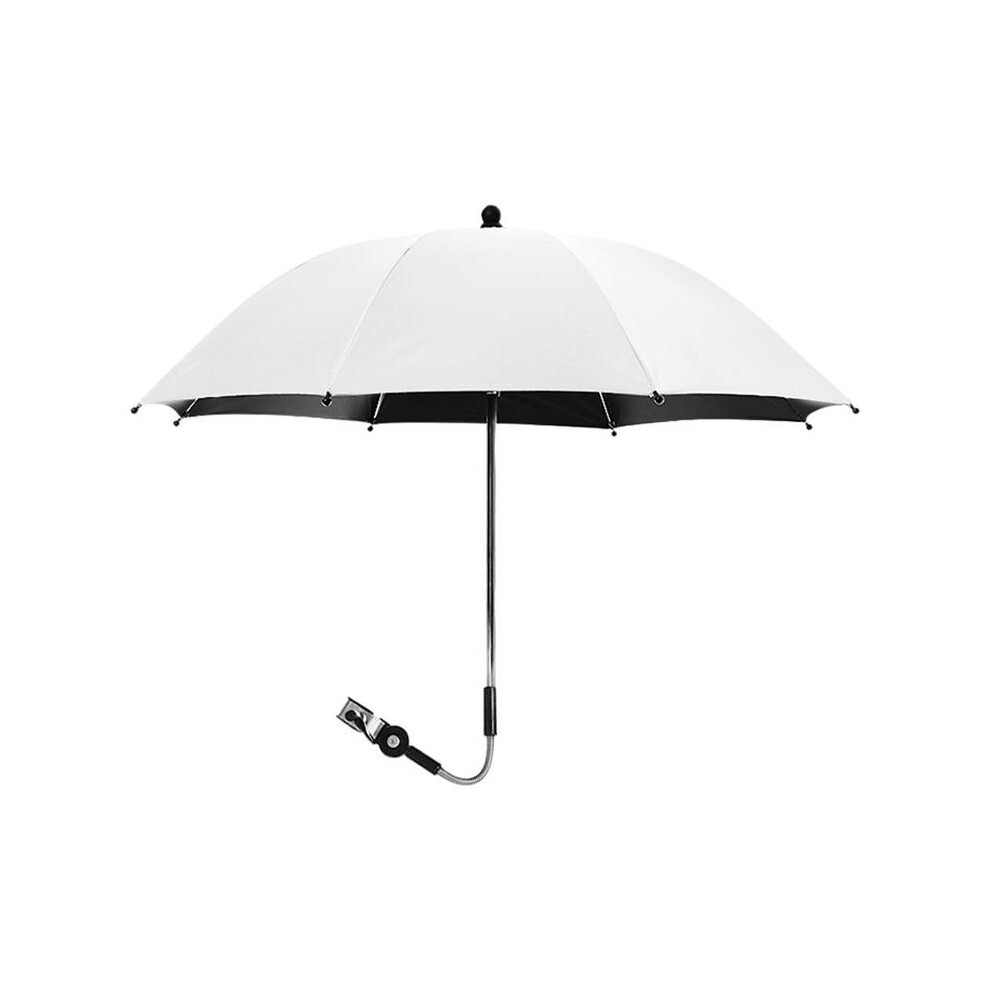 (White75x80cm) Adjustable Baby Stroller Umbrella Pram Pushchair Parasol Sun Shade Black