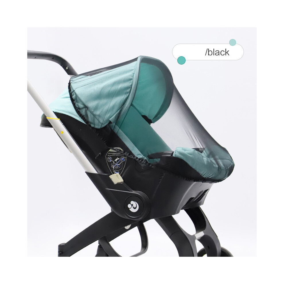 Maxpower (Black) Baby Repellent Net For Pushchairs, Carriers And Bassinets, Elasticated Drawstring Net For Doona And Car Seats