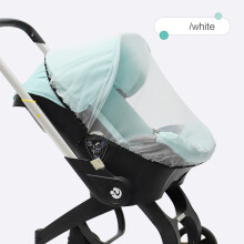 (WHITE) Baby repellent net for pushchairs, carriers and bassinets, elasticated drawstring net for Doona and car seats