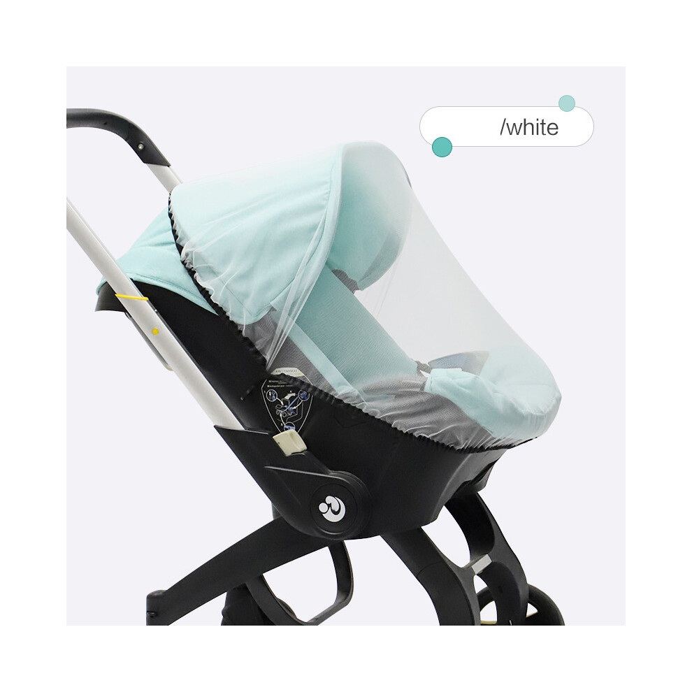 Maxpower (White) Baby Repellent Net For Pushchairs, Carriers And Bassinets, Elasticated Drawstring Net For Doona And Car Seats