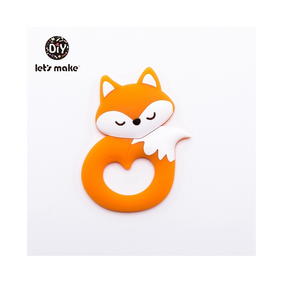 Maxpower (Orange) Baby Teether Food Grade Silicone Teethers Cartoon Animals Duck Diy Nursing Teething Pacifier Clip Baby Toy Teething Accessories Orange