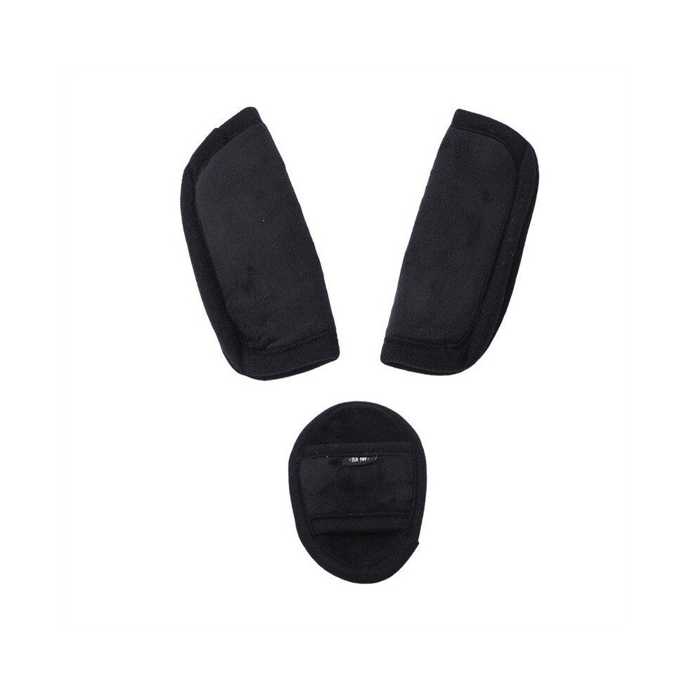Maxpower (Black) 3Pcs/Set Car Baby Child Safety Seat Belt Shoulder Cover Protector For Baby Stroller Protection Crotch Seat Belt Cover