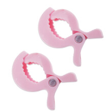 (Pink 2pcs) 2pc/lot Baby Colorful Car Seat Accessories Plastic Pushchair Toy Clip Pram Stroller Peg To Hook Cover Blanket Mosquito Net