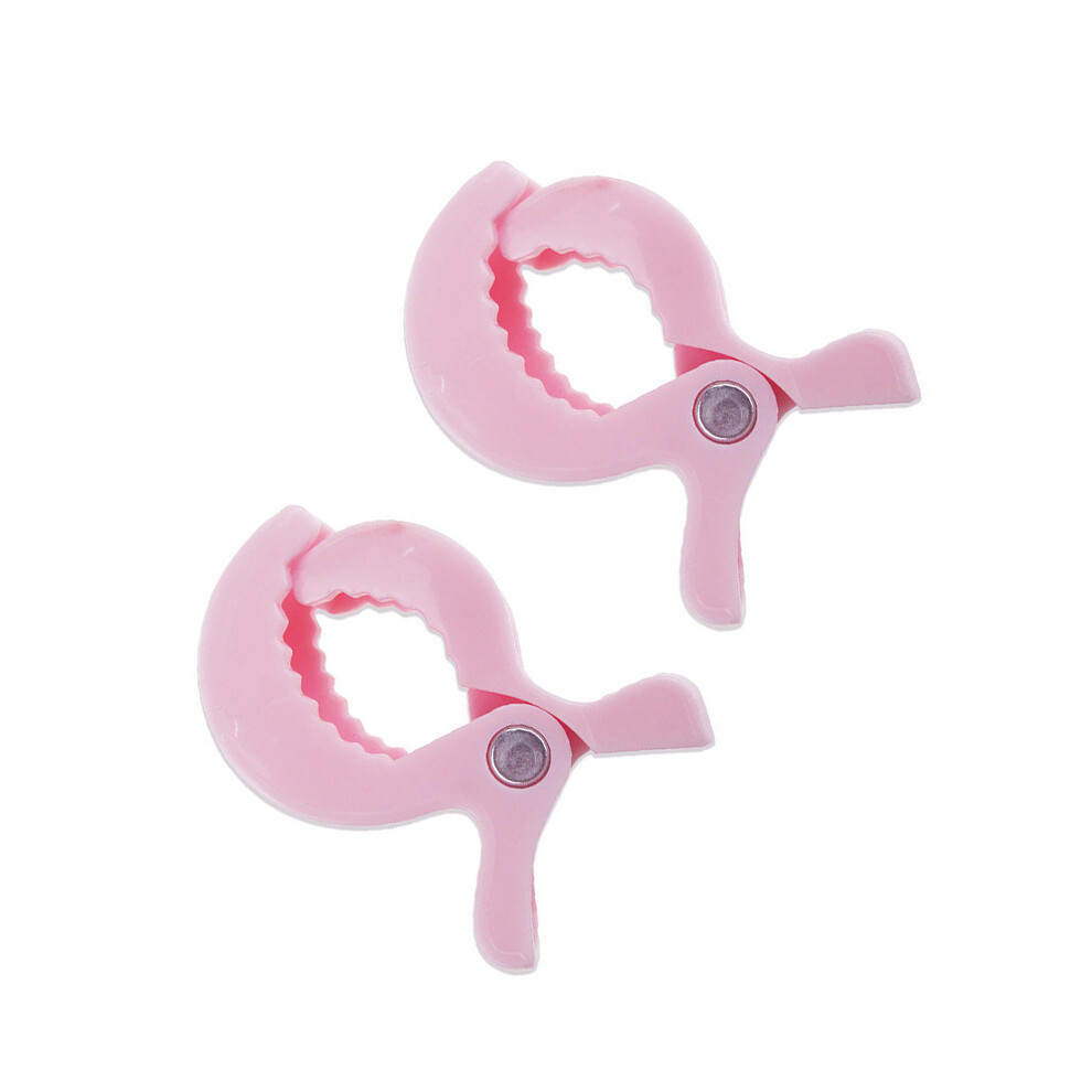 Maxpower ( 2Pcs) 2Pc/Lot Baby Colorful Car Seat Accessories Plastic Pushchair Toy Clip Pram Stroller Peg To Hook Cover Blanket Mosquito Net Pink