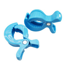 (Blue 2pcs) 2pc/lot Baby Colorful Car Seat Accessories Plastic Pushchair Toy Clip Pram Stroller Peg To Hook Cover Blanket Mosquito Net