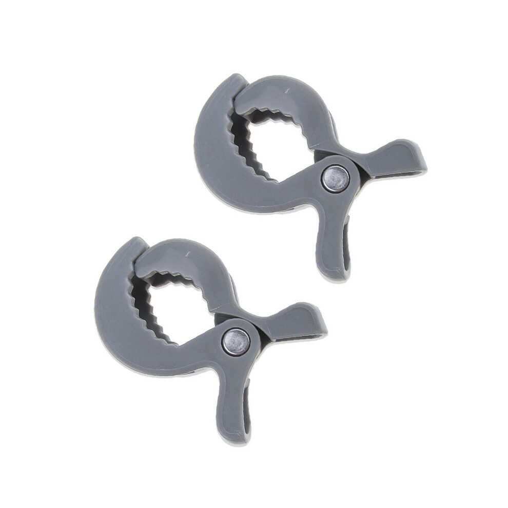 ( 2Pcs) 2Pc/Lot Baby Colorful Car Seat Accessories Plastic Pushchair Toy Clip Pram Stroller Peg To Hook Cover Blanket Mosquito Net Gray Maxpower