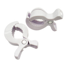 (White) 2pc/lot Baby Colorful Car Seat Accessories Plastic Pushchair Toy Clip Pram Stroller Peg To Hook Cover Blanket Mosquito Net