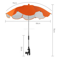 (Orange 78cm) Folding Baby Stroller Kids Pram Pushchair UV Sun Rain Protector Umbrella Canopy Bracket Clip Baby Cart Accessories