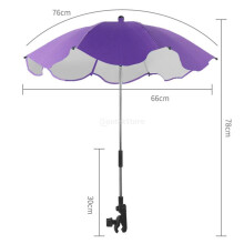 (Purple 78cm) Folding Baby Stroller Kids Pram Pushchair UV Sun Rain Protector Umbrella Canopy Bracket Clip Baby Cart Accessories