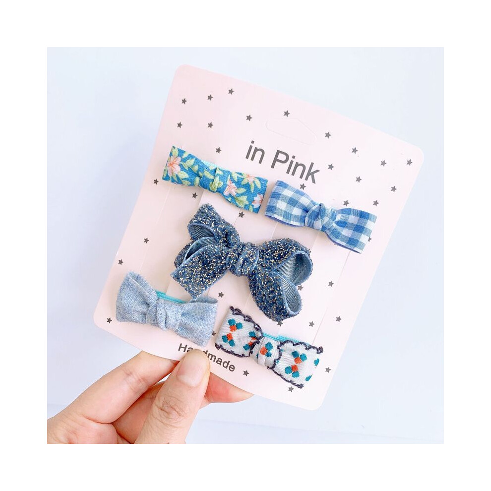Maxpower (Black) 5Pcs/Lot Children's Headwear Baby Hair Accessories Clip Bows For Girls All Cloth Hairpin
