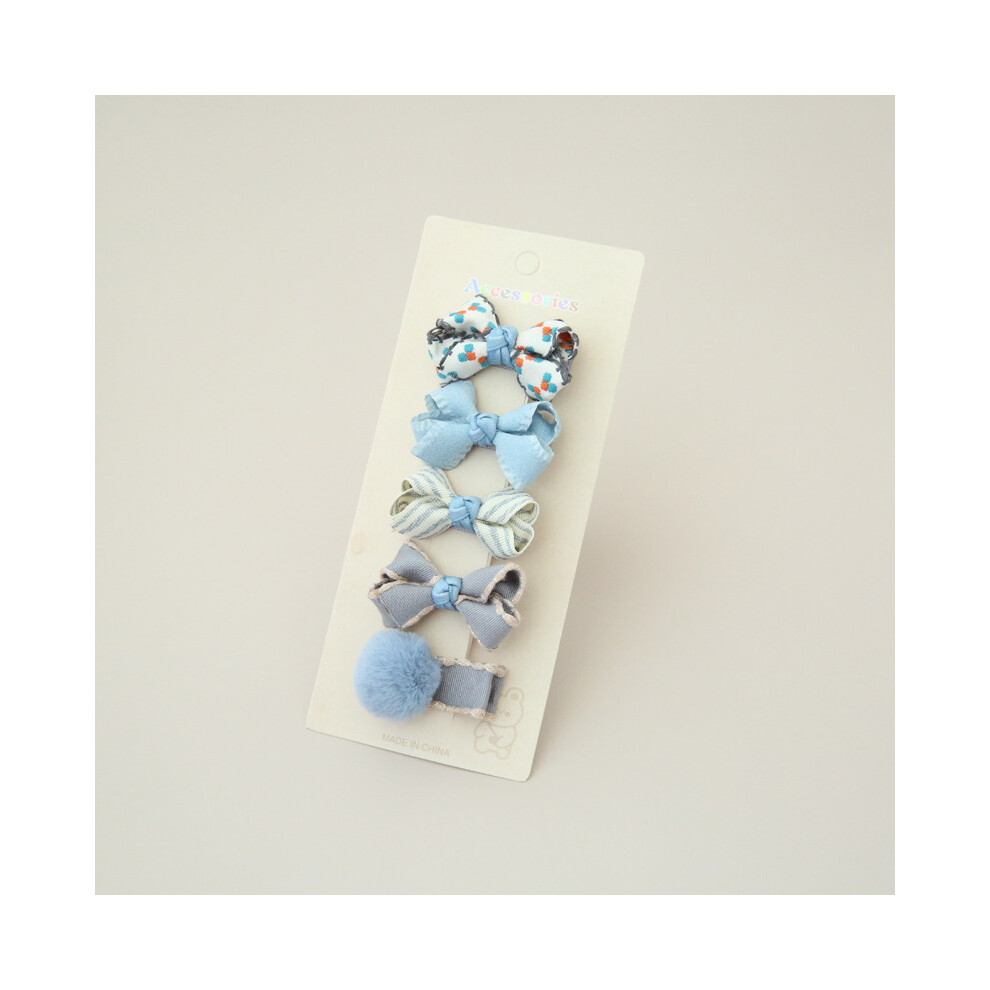 (Gold) 5Pcs/Lot Children's Headwear  Baby Hair Accessories  Clip Bows For Girls All Cloth Hairpin