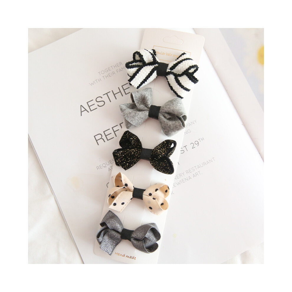 Maxpower (White) 5Pcs/Lot Children's Headwear Baby Hair Accessories Clip Bows For Girls All Cloth Hairpin