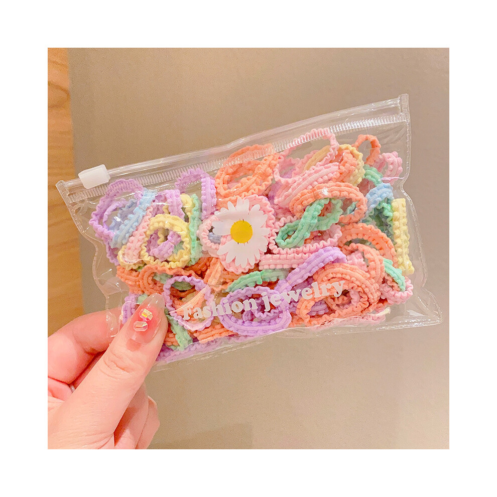 Maxpower (50Pcs-A15) Set Kids Hair Accessories For Girls High Elastic Solid Hairband Baby Rubber Hair Bands Cute Children's Ropes Ties
