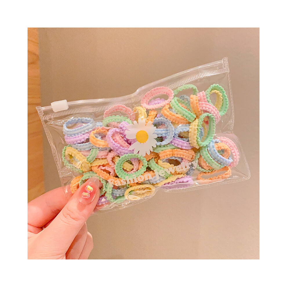 Maxpower (50Pcs-A16) Set Kids Hair Accessories For Girls High Elastic Solid Hairband Baby Rubber Hair Bands Cute Children's Ropes Ties