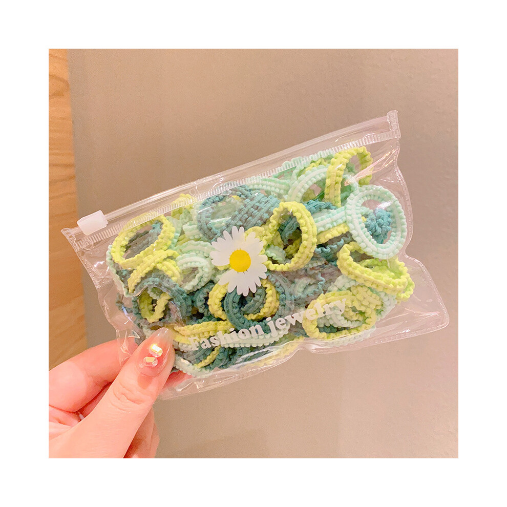 Maxpower (50Pcs-A18) Set Kids Hair Accessories For Girls High Elastic Solid Hairband Baby Rubber Hair Bands Cute Children's Ropes Ties