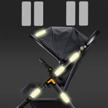 (WHITE) 10PCS baby stroller anti-collision reflective patch bicycle night light patch safety warning patch multiple uses