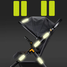 (Yellow) 10PCS baby stroller anti-collision reflective patch bicycle night light patch safety warning patch multiple uses