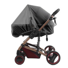 (Black(Simple)) Zipper type fly protection accessories children's crib summer mesh carriage full cover mosquito net baby stroller trolley