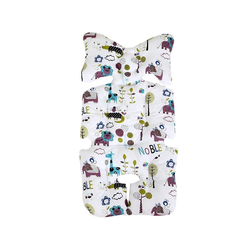 (White animal kingdom) Cotton Universal Baby Stroller Car High Chair Seat Cushion Liner Mat Pad Cover Protector For Baby Kid Toddler Infants