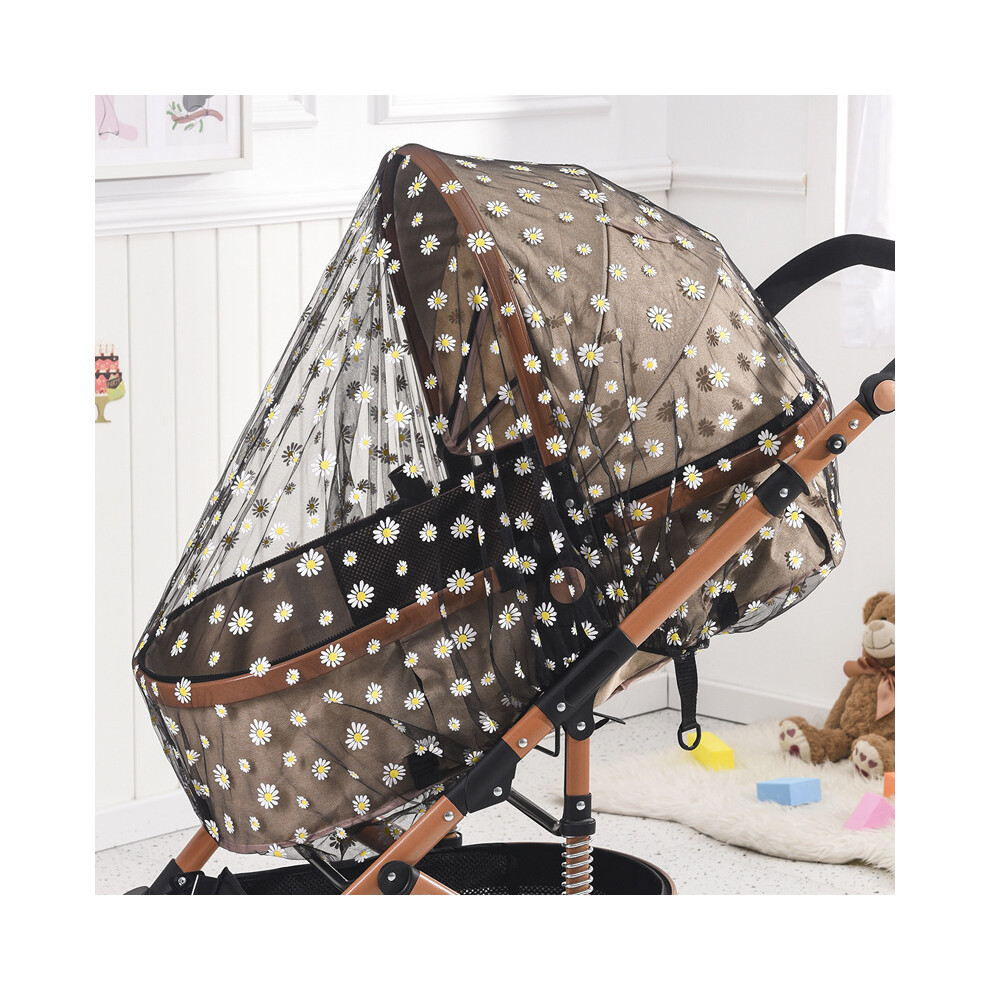 ( Daisy) Universal Pram Net Baby Sunshades Mosquito Net Buggys Insect Net Fly Net Protection Cover For Stroller Pushchair Black Maxpower