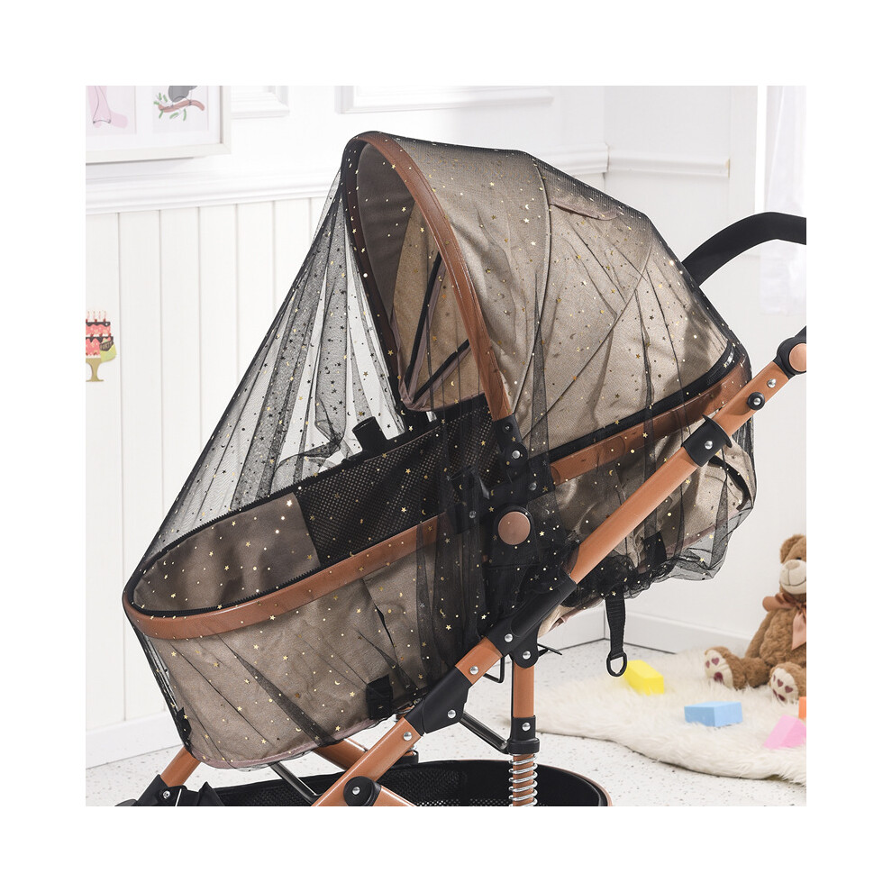 ( Star) Universal Pram Net Baby Sunshades Mosquito Net Buggys Insect Net Fly Net Protection Cover For Stroller Pushchair Black Maxpower