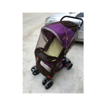 (Coffee) Baby Stroller Mosquito Net Pushchair Cart Insect Shield Net Mesh Safe Infants Protection Mesh Cover Baby Stroller Accessories